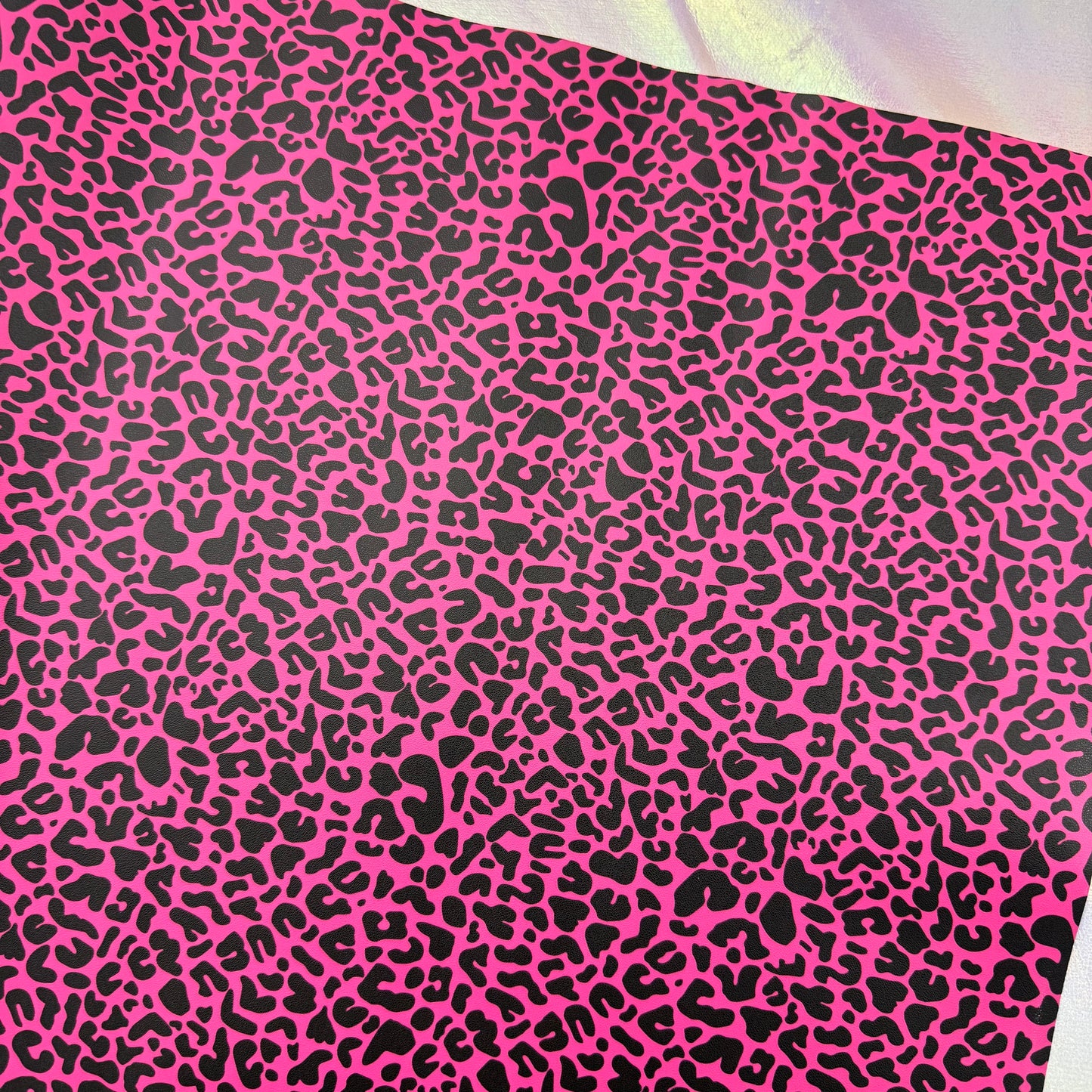 Pink Leopard Lambskin Smooth Vinyl Medium Scale Half Yard Roll