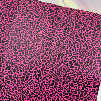 Pink Leopard Lambskin Smooth Vinyl Medium Scale Half Yard Roll