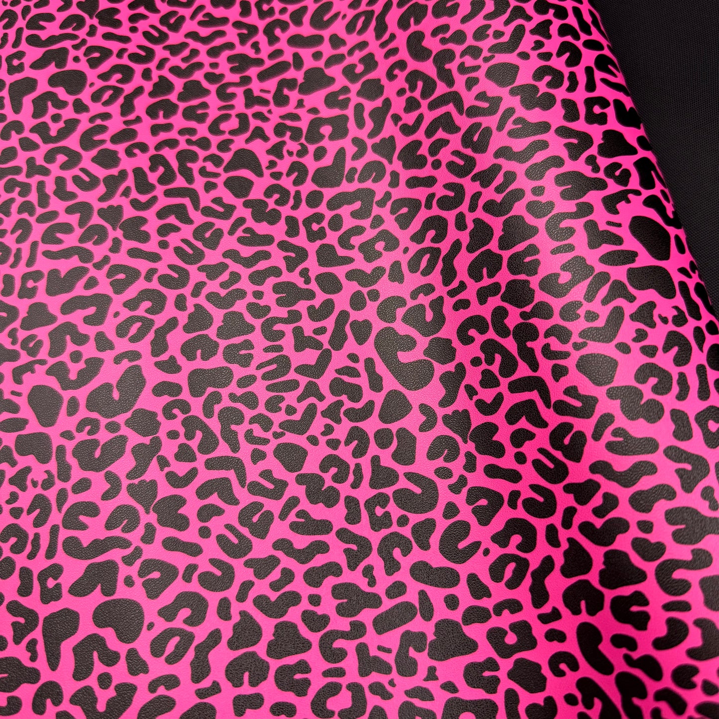 Pink Leopard Lambskin Smooth Vinyl Medium Scale Half Yard Roll