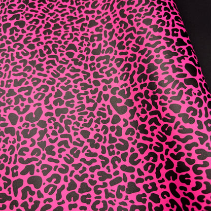 Pink Leopard Lambskin Smooth Vinyl Medium Scale Half Yard Roll