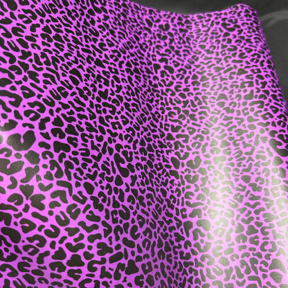 Purple Leopard Lambskin Smooth Vinyl Medium Scale Half Yard Roll