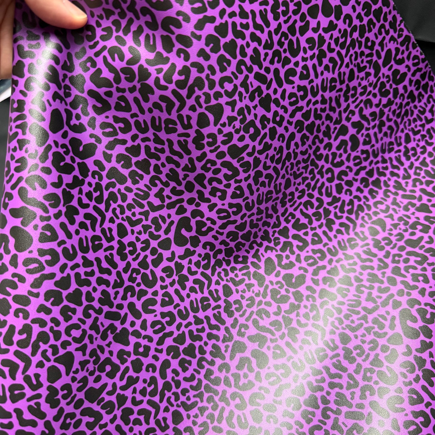 Purple Leopard Lambskin Smooth Vinyl Medium Scale Half Yard Roll