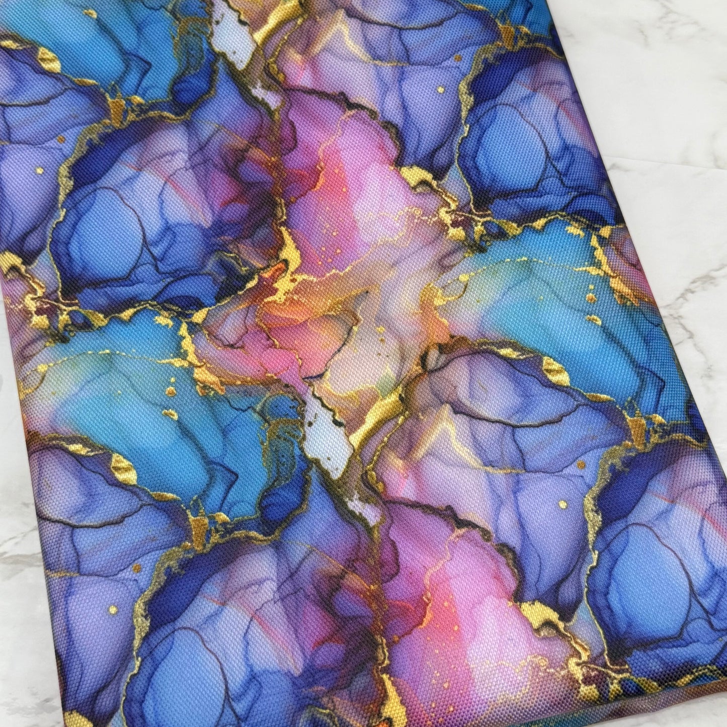 Pink Marble 600d Oxford Waterproof Polyester Canvas with PVC Backing H2ONoMo