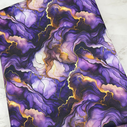 Purple Marble 600d Oxford Waterproof Polyester Canvas with PVC Backing H2ONoMo