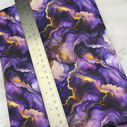 Purple Marble 600d Oxford Waterproof Polyester Canvas with PVC Backing H2ONoMo