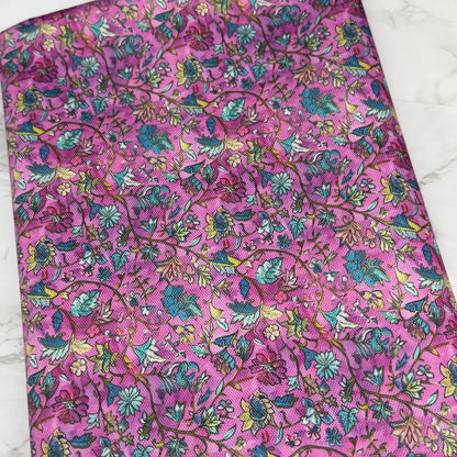 Saree Floral Distressed Style 600d Oxford Waterproof Polyester Canvas with PVC Backing H2ONoMo