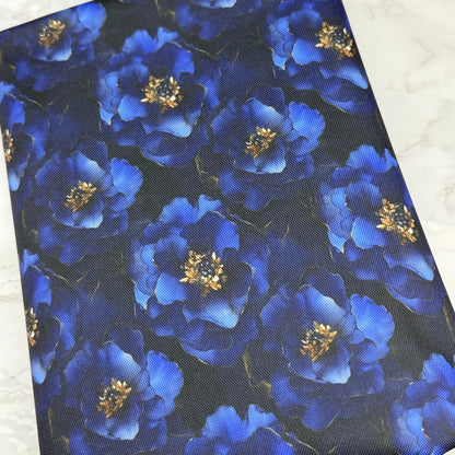 Midnight Floral 600d Oxford Waterproof Polyester Canvas with PVC Backing H2ONoMo