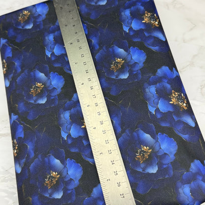 Midnight Floral 600d Oxford Waterproof Polyester Canvas with PVC Backing H2ONoMo