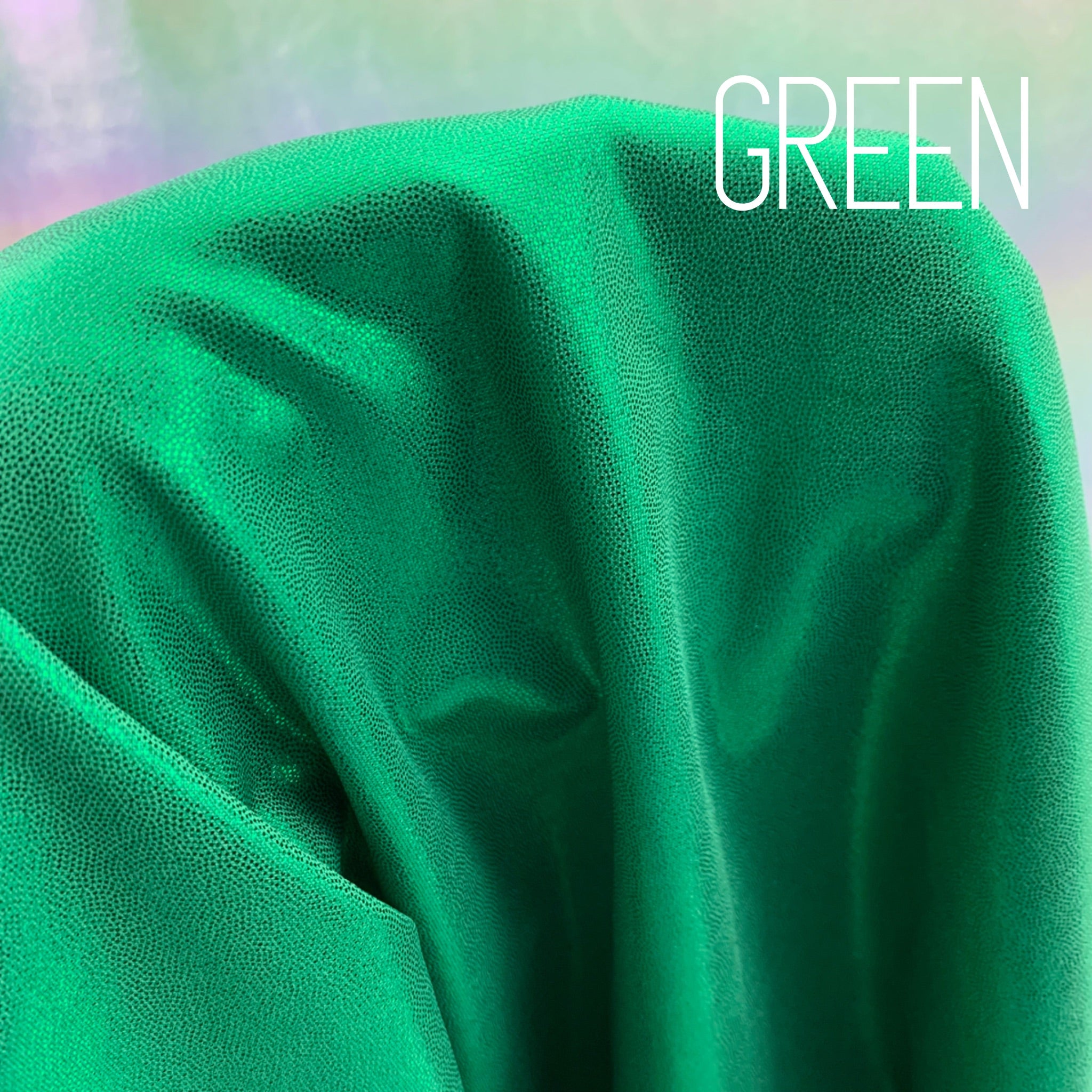 Green Mini Dazzle Hologram Mystique Polyester Spandex Four Way Stretch ...