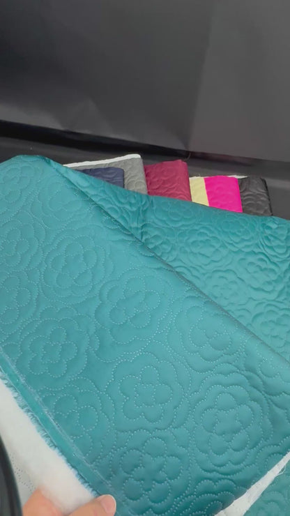 Rose Stamp Quilted Nylon Water and Scratch Resistant Fabric