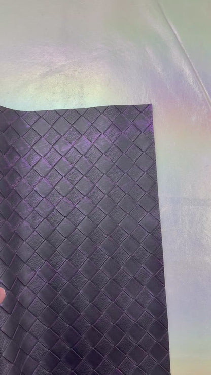 Distressed Basket Weave Embossed Faux Leather