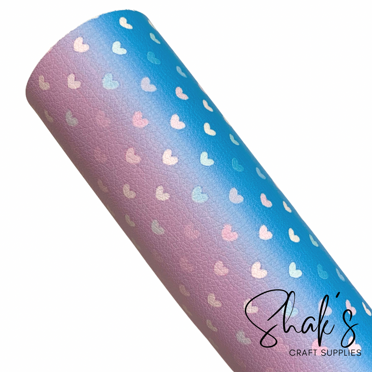 Hearts Multicolor Ombre Pebbled Vegan Leather Sheet