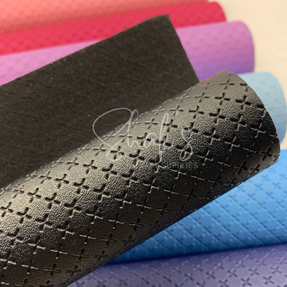 Embossed Cross Textured Faux Leather Sheets