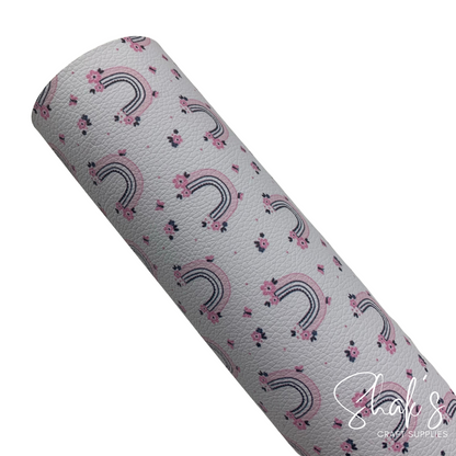 Floral Rainbows Pebble Vegan Leather Sheet