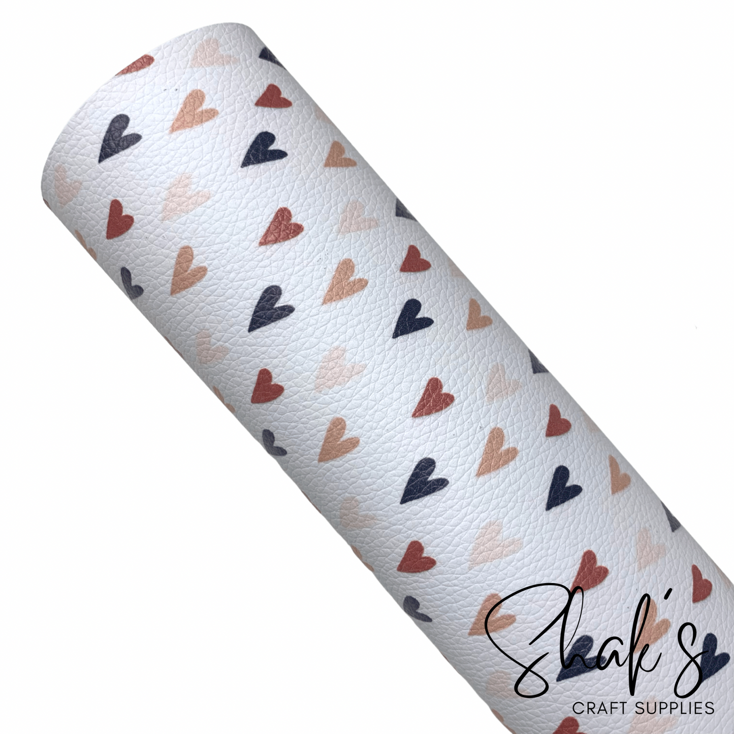 Boho Hearts Pebbled Vegan Leather Sheet