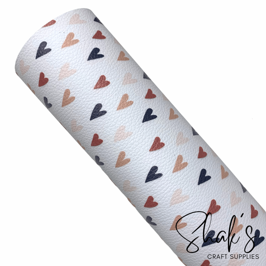 Boho Hearts Pebbled Vegan Leather Sheet