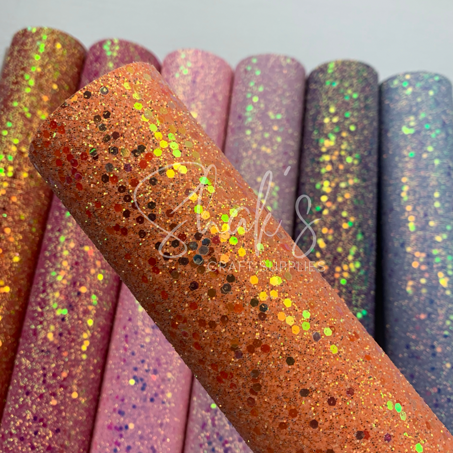 Iridescent Sequin Chunky Glitter Faux Leather