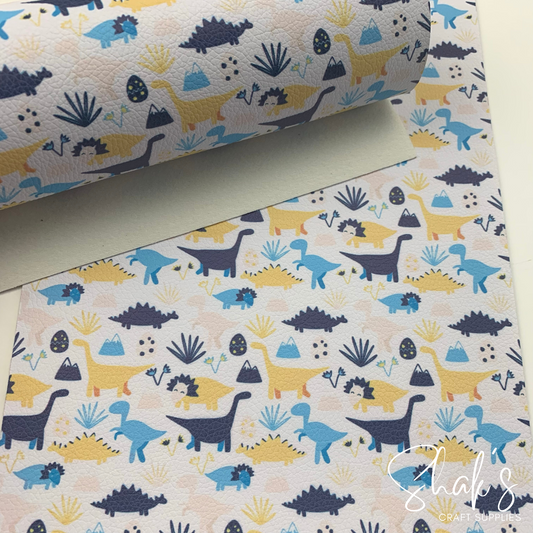 Dinosaurs Pebble Vegan Leather Sheet