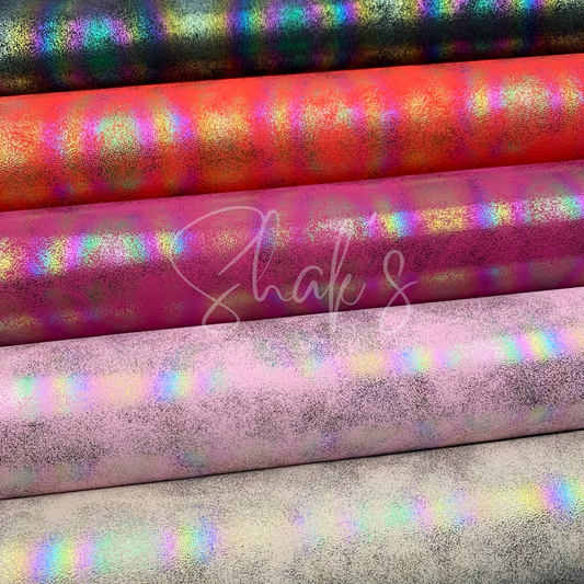 Oil Slick .8mm Smooth Faux Leather with Cotton backing