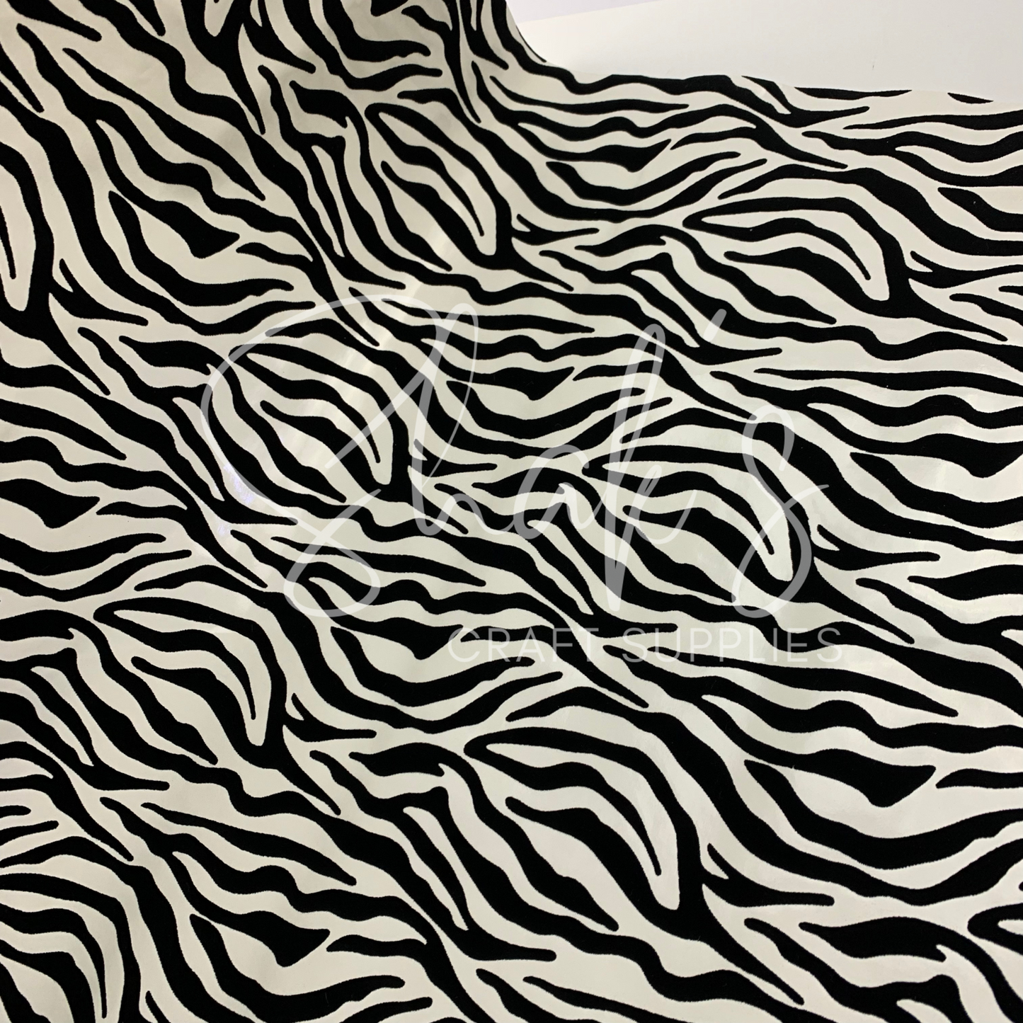 Zebra and Giraffe Velvet Embossed Vinyl Faux Leather 1/2 Yard Rolls