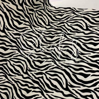 Zebra and Giraffe Velvet Embossed Vinyl Faux Leather 1/2 Yard Rolls