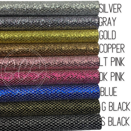 Diamond Laced Lattice Chunky Glitter Canvas Faux Leather Sheets
