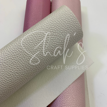 Pearlescent Pebble Litchi .85mm Faux Leather 1/3 and 1/2 Yard Rolls