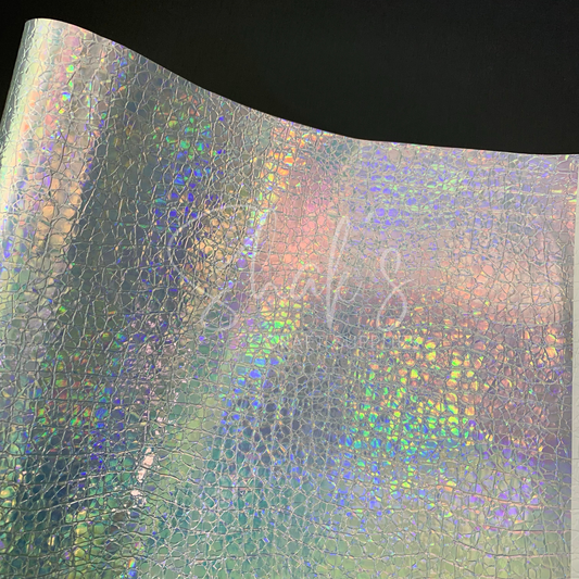 Iridescent Embossed Stones .6mm Vinyl - Faux Leather