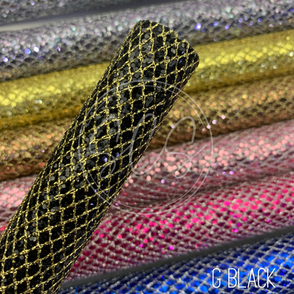 Diamond Laced Lattice Chunky Glitter Canvas Faux Leather Sheets