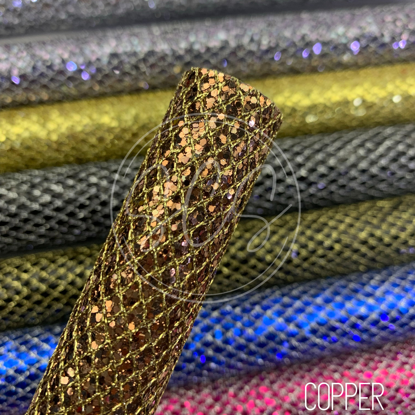 Diamond Laced Lattice Chunky Glitter Canvas Faux Leather Sheets