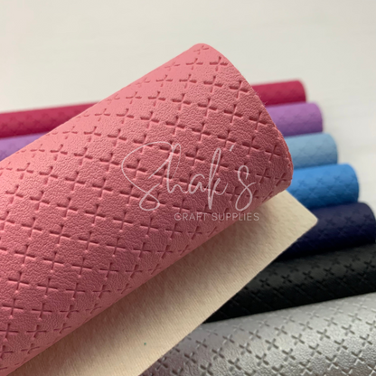 Embossed Cross Textured Faux Leather Sheets