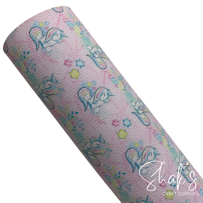 Pink Unicorn Print Pebble Vegan Leather
