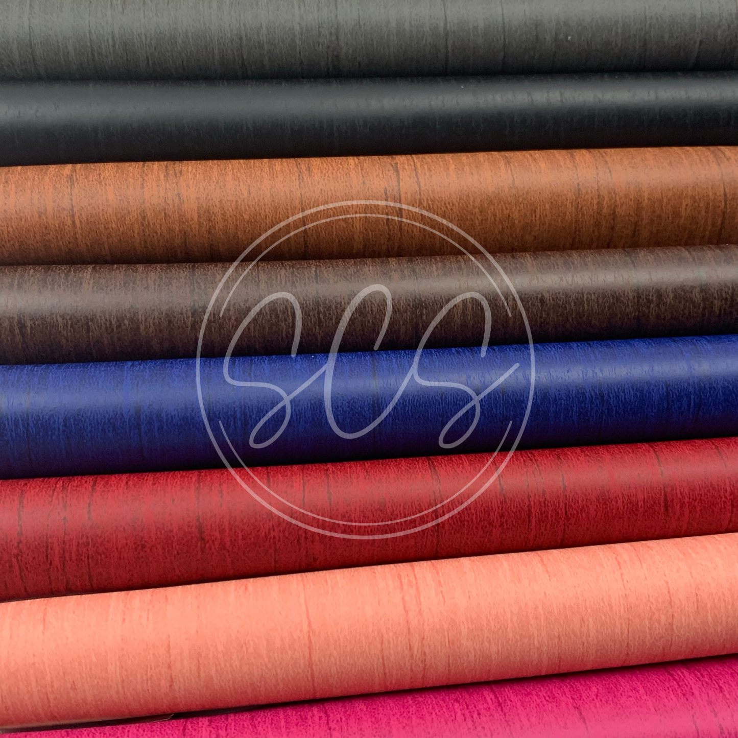 Wood Grain Smooth  Faux Leather Fabric Sheets