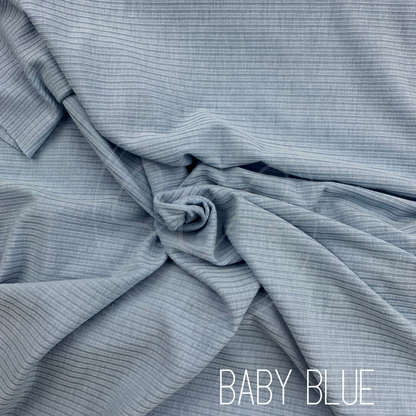 Blue Tones Rib Knit Stretch Fabric Strip, Half and Full Yards