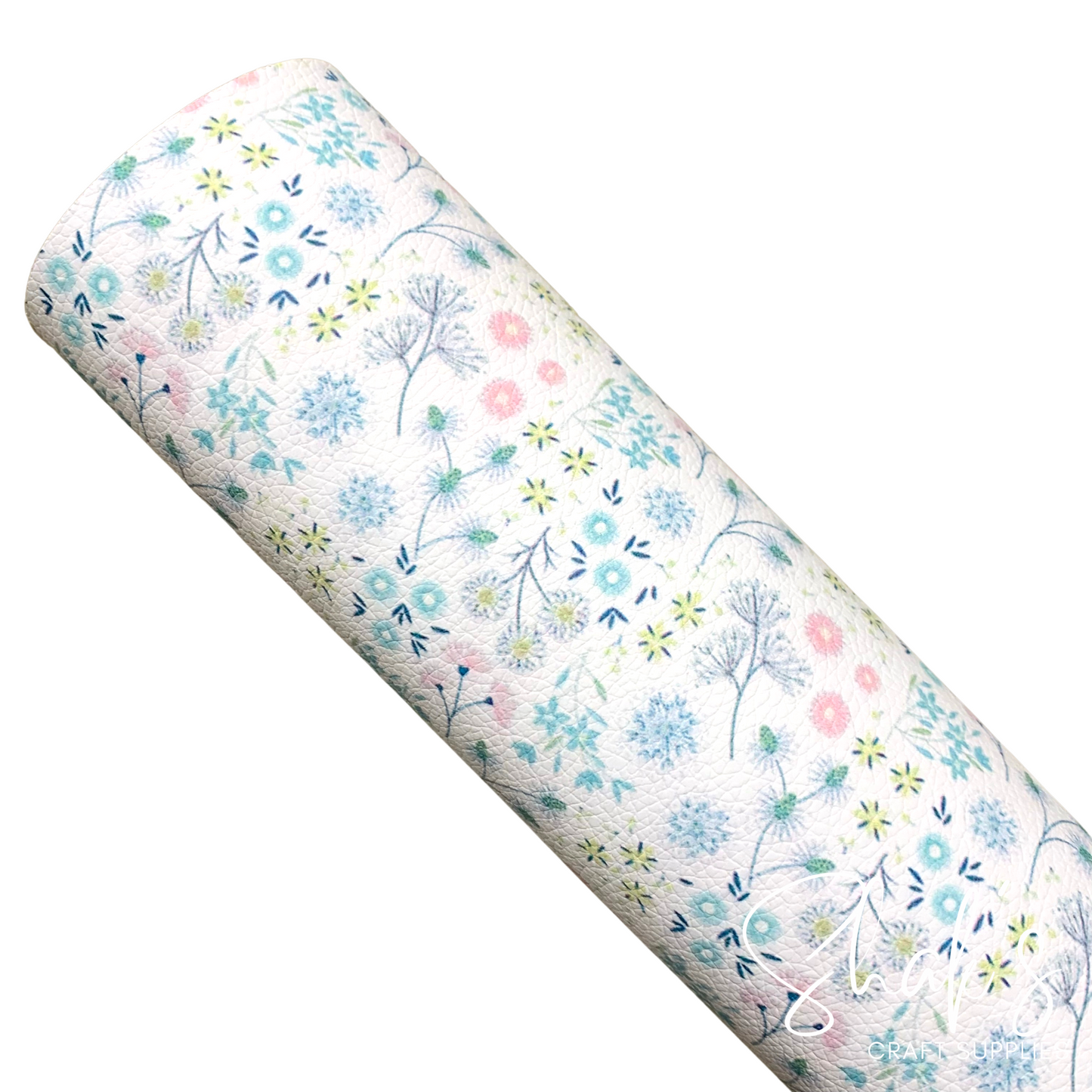 Florals Print Pebble Vegan Leather Sheet