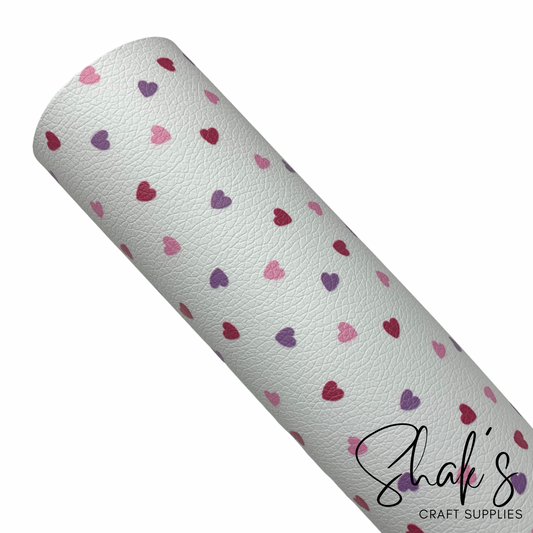 Sprinkled Hearts Pebbled Vegan Leather Sheet