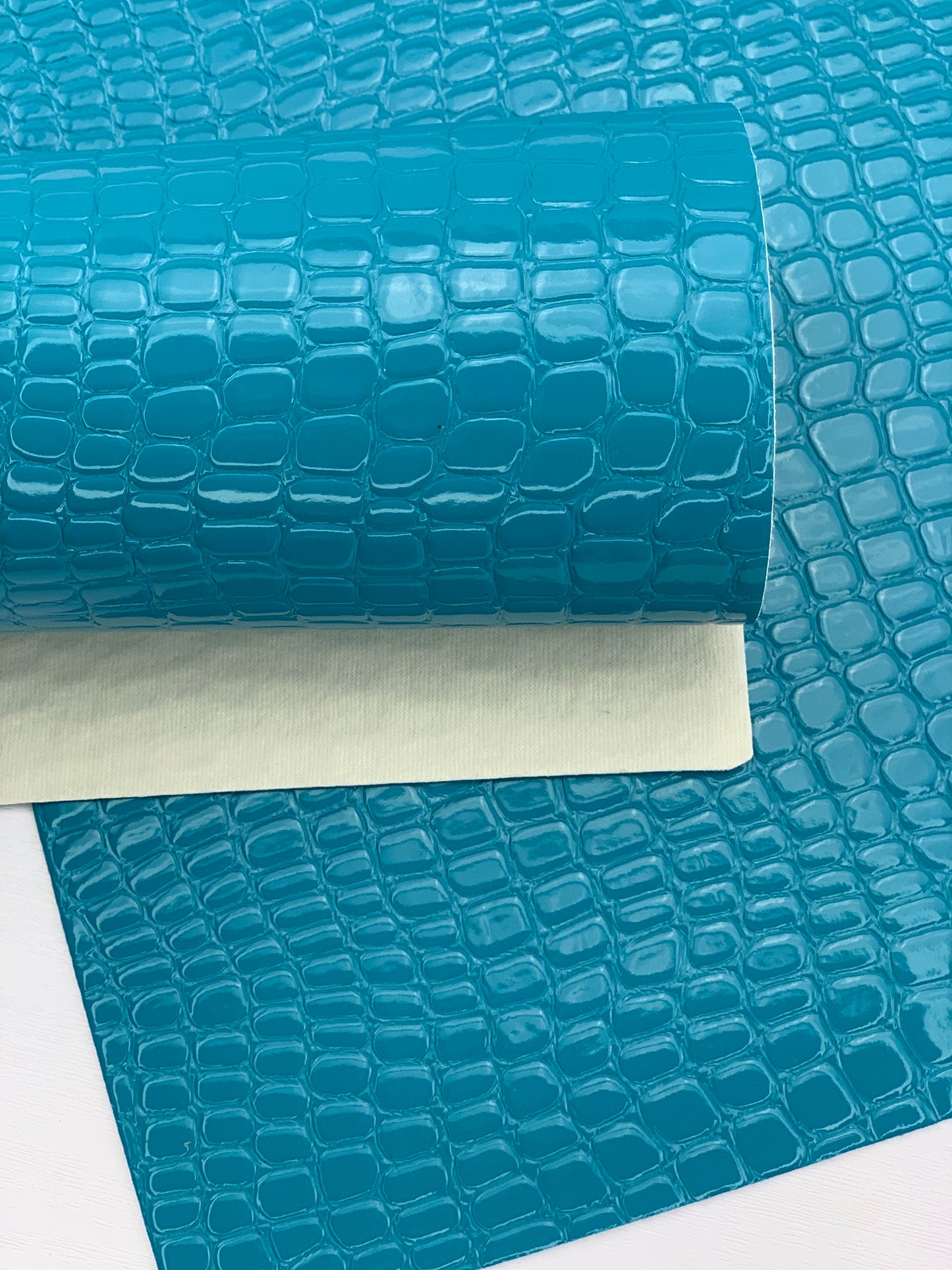 Lime Green Crocodile Alligator Glossy Textured Embossed Faux Leather Sheet