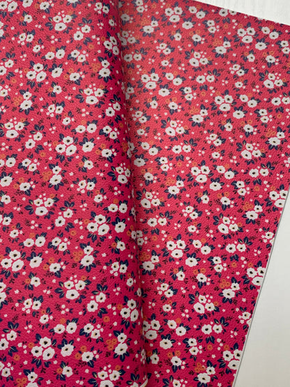 Pink Floral Pebble Vegan Leather Sheet