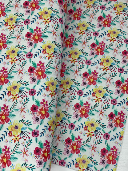 Floral Pebble Vegan Leather Sheet