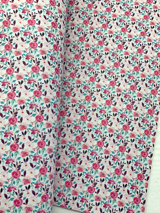 Floral Pebble Vegan Leather Sheet