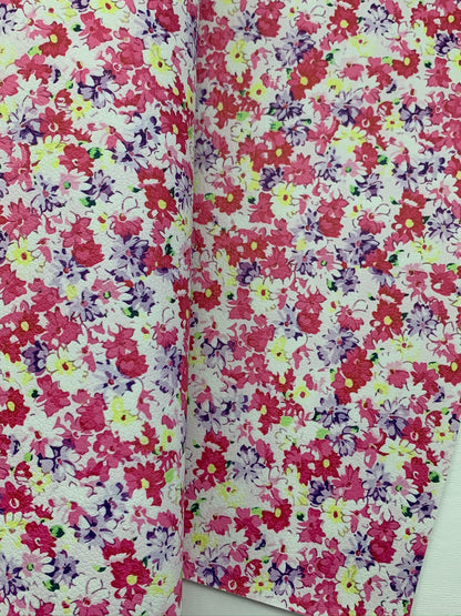 Floral Pebble Vegan Leather Sheet