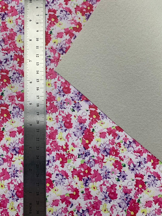 Floral Pebble Vegan Leather Sheet