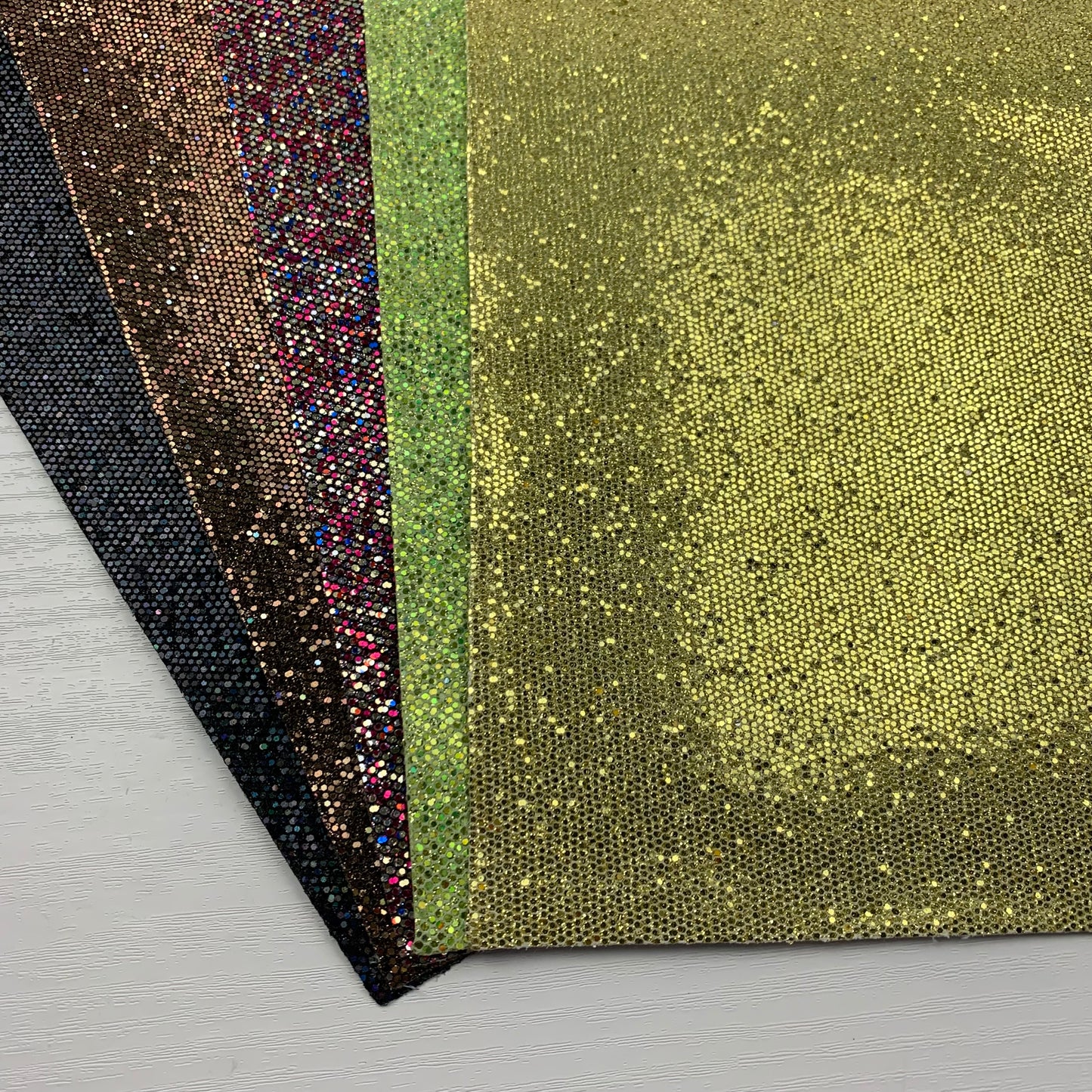 Honeycomb Laced Fine Glitter Canvas Faux Leather Fabric Sheets